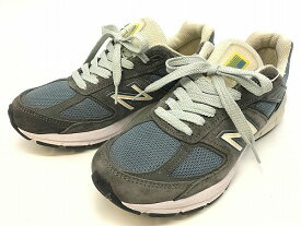 【中古】 wa◇149 SSZ × Akio Hasegawa × New Balance 990V5 "Gray" M990BE5 長谷川昭雄 ニューバランス グレー スニーカー 靴 【F-20694】
