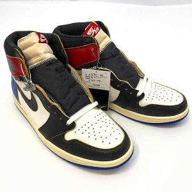 【中古】 wa◇149 fragment design × UNION × Nike Air Jordan 1 High OG "Black/Varsity Red" IO7847-002 フラグメントデザイン ユニオン ナイキ エアジョーダン1 ハイ ブラック/バーシティレッド 30cm スニーカー 靴 シューズ 【F-32307】