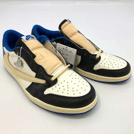 【中古】 wa◇149 Travis Scott × fragment design × Nike Air Jordan 1 Low OG SP "Military Blue" DM7866-140 トラヴィススコット フラグメントデザイン ナイキ エアジョーダン1 ロー ミリタリー ブルー 28.5cm スニーカー 靴 シューズ 【F-33459】