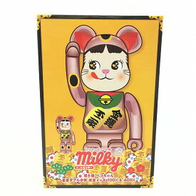 【中古】 BE@RBRICK 招き猫 ペコちゃん 金運 ダブル小判 桃金メッキ 100％ & 400％ hi◇61