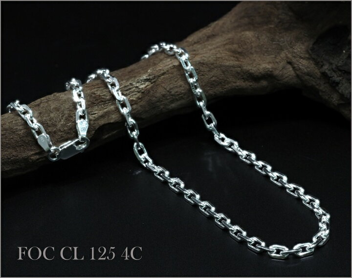 楽天市場】SV925 4面カット アズキチェーンネックレス 4.00mm 50cm No 