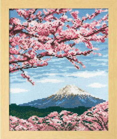 オリムパス製絲 ししゅうキット「桜と富士山」 No.7386