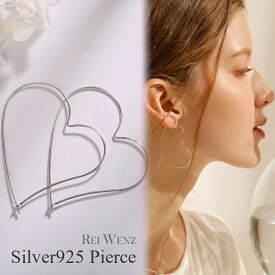 【全品高品質Silver925】ピアス シルバー ハート Silver925 フープ 大ぶり おしゃれ シンプル レディース ブランド プレゼント 人気