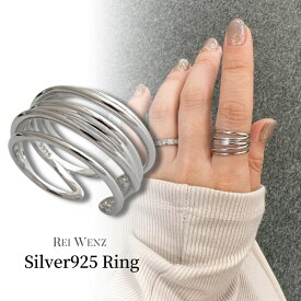 【全品高品質Silver925】【フリーサイズ】シルバー リング 指輪 Silver925 レディース レイヤード 太 幅広 ボールド デザインリング おしゃれ 幅太 プレゼント