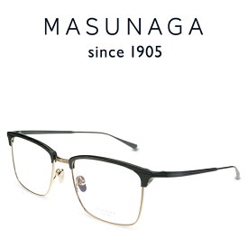 【増永眼鏡】MASUNAGA since 1905 SWING #29 BLACK/GOLD 度付きメガネ 伊達メガネ メンズ レディース ユニセックス 日本製 チタン メガネフレーム マスナガ