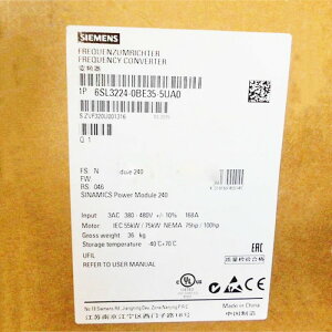 �y�V�i���K�i���������ō��z��SIEMENS �V�[�����X �C���o�[�^ 6SL3224-0BE35-5UA0 PM240 480V 55kW/75kW ���y6�����ۏ؁z