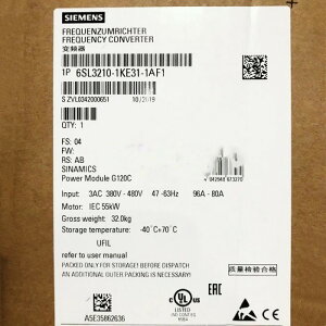 �y�V�i���K�i���������ō��zSIEMENS �V�[�����X �C���o�[�^ 6SL3210-1KE31-1AF1 G120C 480V 55kW ���y6�����ۏ؁z