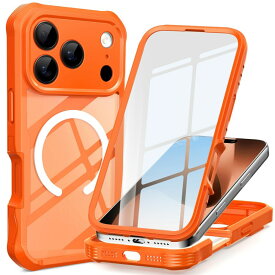 iPhone17 Pro Max ケース 強化ガラスフィルム内蔵 360度全面保護 耐衝撃 超強力マグネット吸着 フルボディカバー カメラ保護付き MagSafe対応