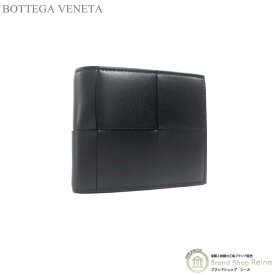 【2,000円OFFクーポンで値引き！】ボッテガ ヴェネタ （BOTTEGA VENETA） マキシイントレ カセット コインパース付き コンパクト 二つ折り 財布 649605 ブラック メンズ 【新品】