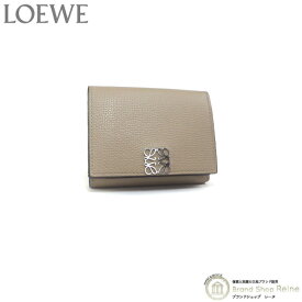 【セール+更に2,000円OFFクーポン!】ロエベ （LOEWE） アナグラム トライフォールド 6cc ウォレット コンパクト 三つ折り 財布 C821TR2X02 サンド【中古】