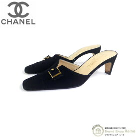 シャネル （CHANEL） スエード ミュール ココマーク シューズ 靴 #37 ブラック【中古】