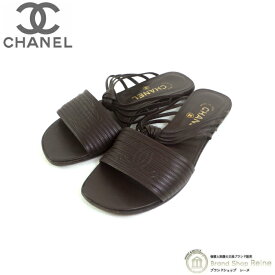 シャネル （CHANEL） ヴィンテージ フラット サンダル ココマーク スリッパ 靴 ＃37 ブラウン【中古】