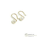 【2000円OFFクーポンでお得！】ヨンドシー （4℃） 一粒 パール K18 ピアス 淡水パール フックピアス イエローゴールド 1.1g【美品】 中古