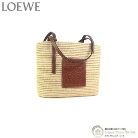 【2,000円OFFクーポンで値引き！】ロエベ （LOEWE） スクエア バスケットバッグ スモール ラフィア トート ショルダー かご バッグ A223099X02 ナチュラル/ピーカン【中古】