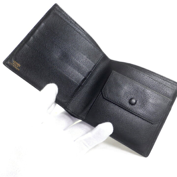 楽天市場】エルメス （HERMES） MC2 レザー □B刻 ブラック 二つ折り  