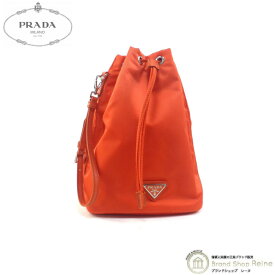 【セール+更に2,000円OFFクーポン!】プラダ （PRADA） Re-Nylon テスート ナイロン ポーチ ドローストリング コンテナ 巾着 バッグ 1NS369 ARANCIO【未使用品】 中古