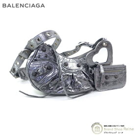 【セール+更に2,000円OFFクーポン!】バレンシアガ （BALENCIAGA） Le Cagole ル・カゴール XS アリーナラムスキン ショルダー バッグ 671309 シルバー×シルバー金具【新品】