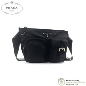 【セール+更に2,000円OFFクーポン!】プラダ （PRADA） ナイロン テスート ボディバッグ ウエストポーチ トライアングルロゴ ベルトバッグ メンズ NERO【中古】