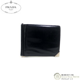 【セール+更に2,000円OFFクーポン!】プラダ （PRADA） マネークリップ 二つ折り コンパクト 財布 札入れ NERO メンズ【中古】