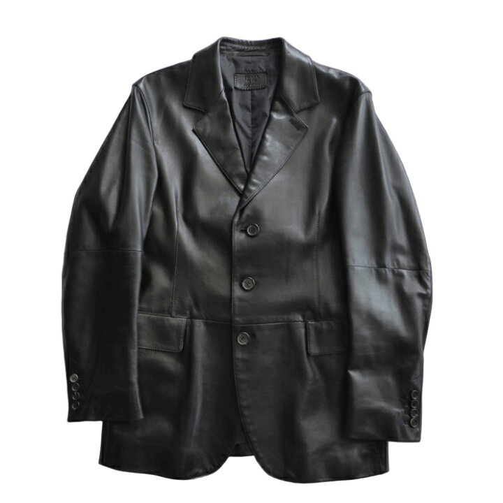 楽天市場】プラダ （PRADA） レザー テーラード ジャケット 3つボタン  