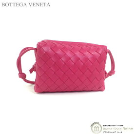 【セール+更に2,000円OFFクーポン!】ボッテガ ヴェネタ （BOTTEGA VENETA） イントレチャート ミニ ループ カメラバッグ ショルダー 680254 ピンク【新品】