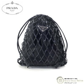 【2,000円OFFクーポンで値引き！】プラダ （PRADA） メッシュ サテン クラッチ ショルダー バッグ 1BC075 ブラック【中古】