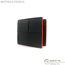 ボッテガ ヴェネタ （BOTTEGA VENETA） マキシイントレ カセット コンパクト 二つ折り 財布 札入れ 743004 ダークグリーン/オレンジトリム メンズ【新品】