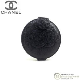 【2,000円OFFクーポンで値引き！】シャネル （CHANEL） キャビアスキン コンパクト ミラー 手鏡 ブラック【中古】