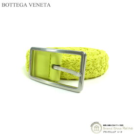 【クーポン利用で値引き！】ボッテガ ヴェネタ （BOTTEGA VENETA） スクエア バックル クロシェ ベルト 70cm イエロー系【未使用品】 中古