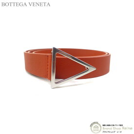 【クーポン利用で値引き！】ボッテガ ヴェネタ （BOTTEGA VENETA） トライアングル バックル レザー ベルト 100cm 657149 チリ メンズ【未使用品】 中古