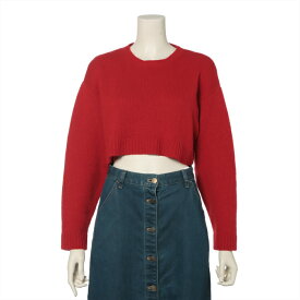 ミュウミュウ （MIUMIU） カシミヤ ショート ニット クロップド トップス #38 MMN549 レッド ウエア【美品】 中古