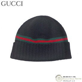 【2,000円OFFクーポンで値引き！】グッチ （GUCCI） シェリーライン ウール ニット帽 294731 Lサイズ ブラック【新品同様】 中古