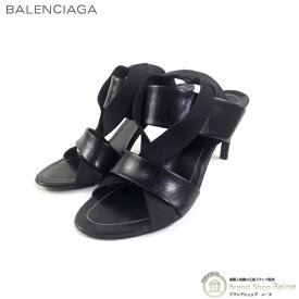 バレンシアガ （BALENCIAGA） レザーサンダル ピンヒール 372934 ブラック ＃37【中古】