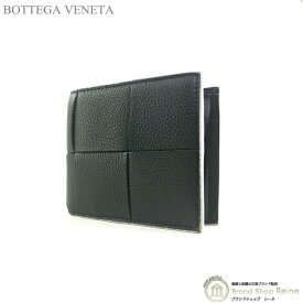 【2,000円OFFクーポンで値引き！】ボッテガ ヴェネタ （BOTTEGA VENETA） マキシイントレ カセット コインパース付き コンパクト 二つ折り 財布 749455 インクウェル/グレイシャートリム メンズ【中古】