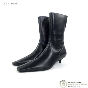 ザ・ロウ (The Row) レザー ショートブーツ サイドジップ 靴 F1423 ブラック #39【新品】