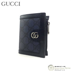 グッチ （GUCCI） オフィディア GGスプリーム コンパクトウォレット 二つ折り 財布 760238 ブルー×ダークブルー【新品】