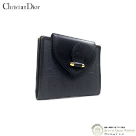 【最大8,000円OFFクーポンで値引き！】クリスチャンディオール （Christian Dior） トロッター ガマ口 二つ折り コンパクト財布 ブラック ヴィンテージ【美品】 中古