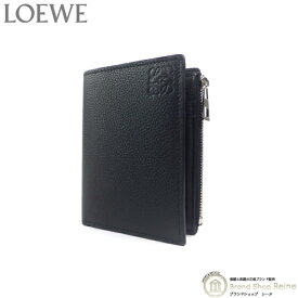 【セール+更に2,000円OFFクーポン!】ロエベ （LOEWE） スリム コンパクトウォレット 二つ折り 財布 C660W73X01 ブラック【美品】 中古