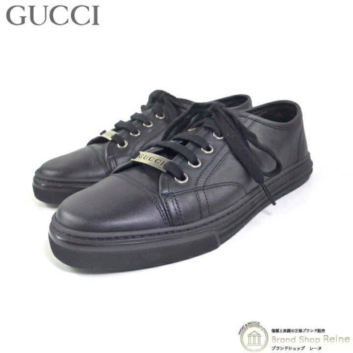 楽天市場】グッチ （GUCCI） レザー ロゴプレート スニーカー シューズ 