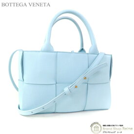【2000円OFFクーポンでお得！】ボッテガ ヴェネタ （BOTTEGA VENETA） マキシイントレチャート ミニ アルコ レザー 2way ショルダー ハンド バッグ ライトブルー【新品】