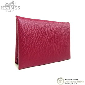 【セール+更に2000円OFFクーポンでお得！】エルメス （HERMES） カルヴィ デュオ ボルドー系 ヴォーエプソン カードケース 名刺入れ コインケース 小銭入れ B刻 H083035CK【未使用品】 中古