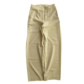 エルメス （HERMES） ウール スラックス パンツ レザー ジップ 36 ベージュ マルジェラ期 ウェア【中古】