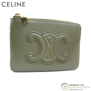 �Z���[�k �iCELINE�j �g���I���t COIN��Card Purse �t�b�N�t�� �R�C�� �J�[�h�|�[�` �J�[�h�P�[�X ���K���� 10C66 �O���[���N���C�y�V�i�z
