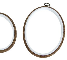 DMC樹脂　刺繍フレーム大（楕円型）木目調17.5cm