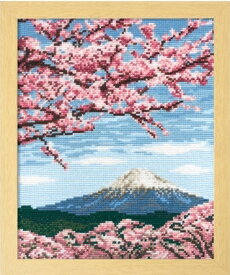 ●取寄品●ゆうパケット送料無料刺繍キット 四季を彩る日本の名所シリーズ「桜と富士山」 クロスステッチ刺しゅうで楽しむ素敵なデザインオリムパス製（額は別売）上級者向