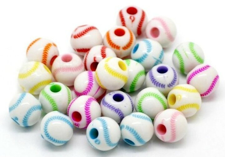 500ピース/個クリスタルアクリルビーズ混合カラフルなプラスチックラウンドルーズポニービーズスペーサーDIYブレスレットキーホルダージュエリ :59035762:STKショップ 通販 | 100個12mmラウンドアクリル野球ビーズスポーツポニーボールスペーサービーズチャーム | tk.gov.ba