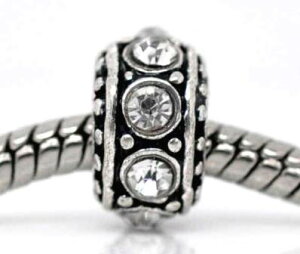 取寄品【ビーズ】メタルビーズ"Rhinestone"(アンティークシルバーカラー)メタルパーツ◆業務パック◆ハンドメイドパーツ☆(100個入)/11mm