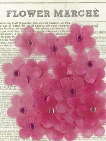 フラワーマルシェ ヴェラムビジュー　ピンク ペーパーパーツ（1袋）スクラップブッキングやメッセージカードのデコレーション用紙手紙やアルバム製作のワンポイントに