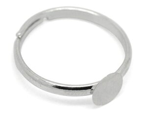 指輪リング台 30個入アクセサリーパーツ(シルバーカラー)ジュエリーパーツ セッティング金具ベース副資材約8号サイズ(調節式)