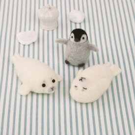 ●取寄品●ペンギンとアザラシの赤ちゃん ペンギン1羽あざらし2匹分手作りハンドメイドキットハマナカ日本製